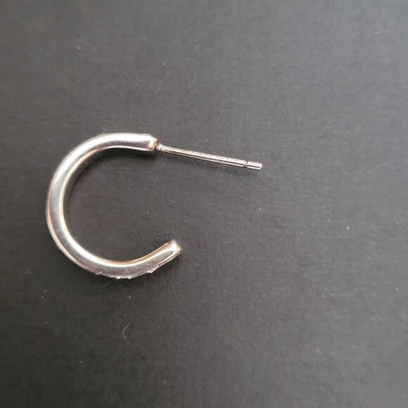 Sterling Silver Treasures Crystal Hoop Earrings With Secure Back Closure - Picture 3 of 4